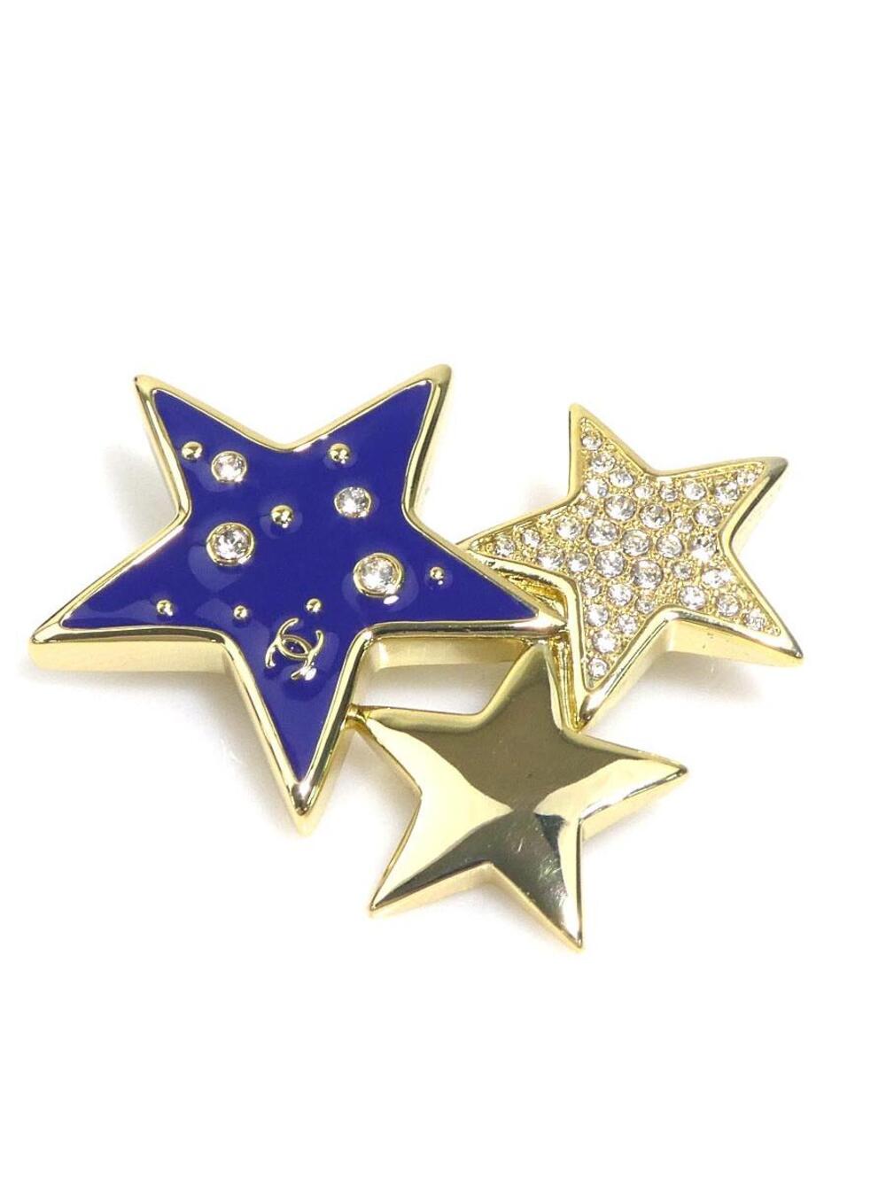 Auth Chanel Cc Logo Star Motif Brooch #293940C38B